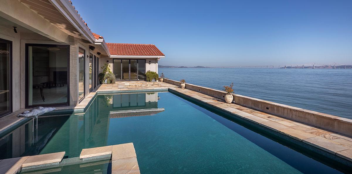 Marin County home with a pool and view